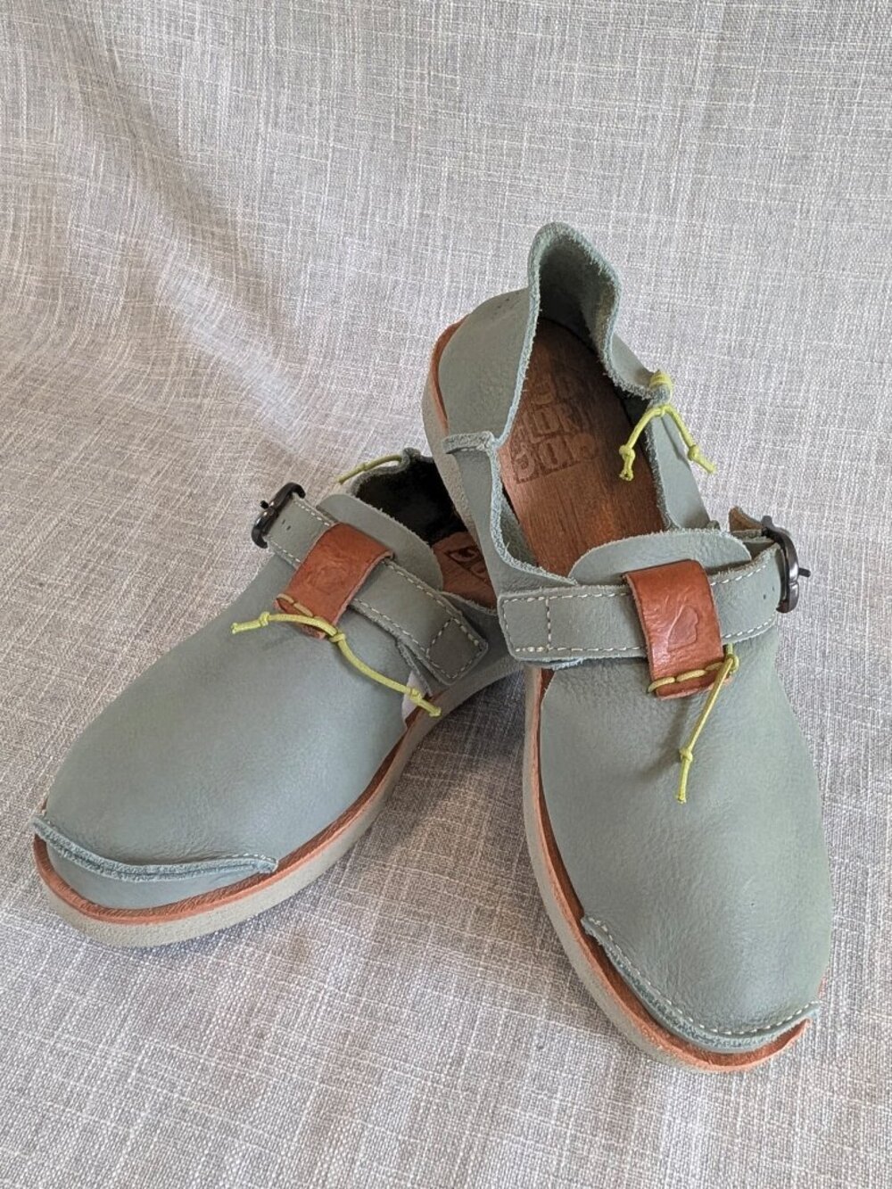 Satorisan Benirras Premium Soft Leather Blue Green Shoes Sz 40 US 9.5 Boho Indie